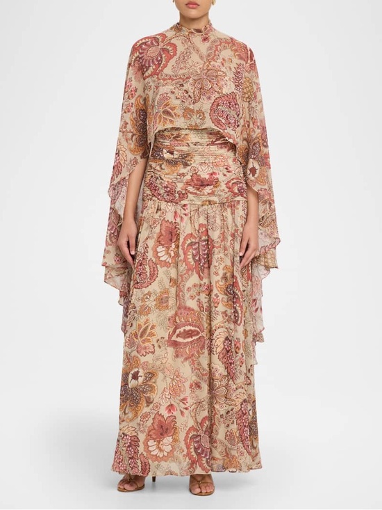 Emanuel Ungaro Dresses & Skirts - Emanuel Ungaro Gretchen Floral-Print Maxi Dress w/ Cape.